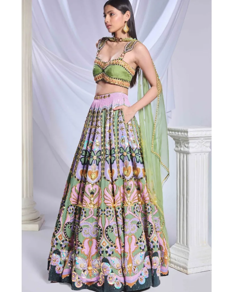 Celtic Hearts Lehenga Set