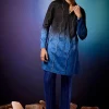 Cerulean Ombre Beaded Kurta Set