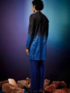 Cerulean Ombre Beaded Kurta Set