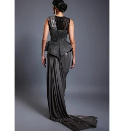 CF Corseted Gunmetal Sari