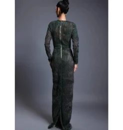 CF Drip Work Emerald Gown