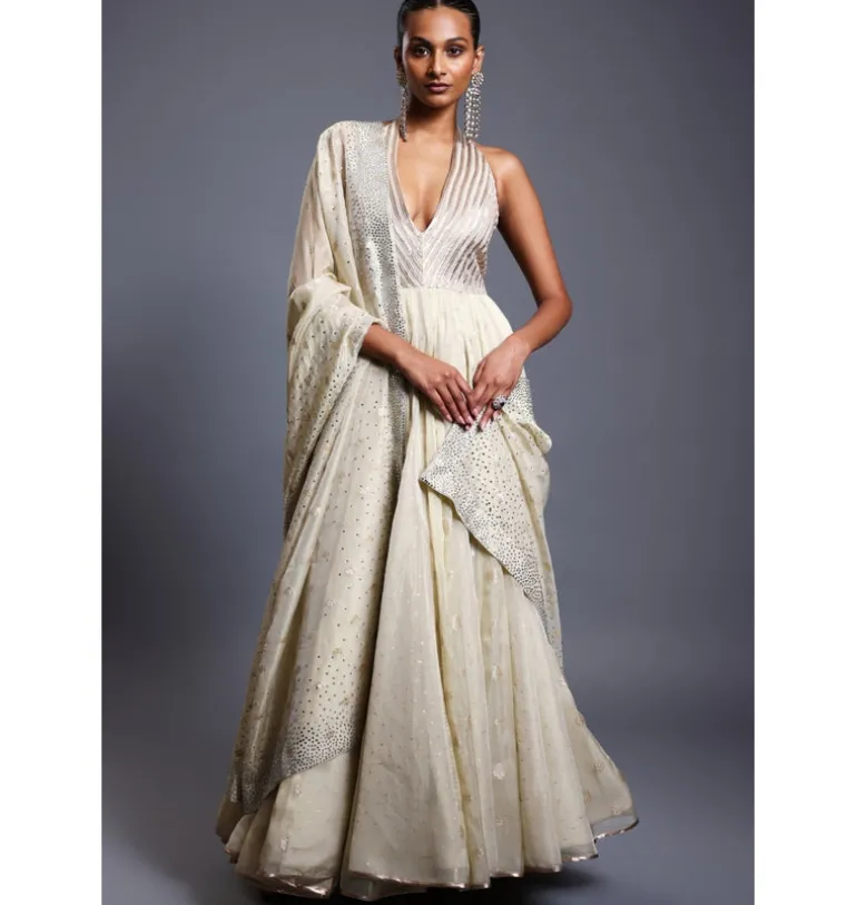CF Gradient Ivory Anarkali