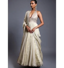 CF Gradient Ivory Anarkali