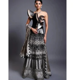 CF Ivory Applique Lehenga Set