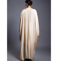 CF Pleated Ivory Drape Kaftan