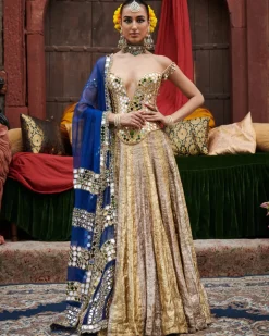 Chaandi- Sona Stripes Lampi Lehenga Set