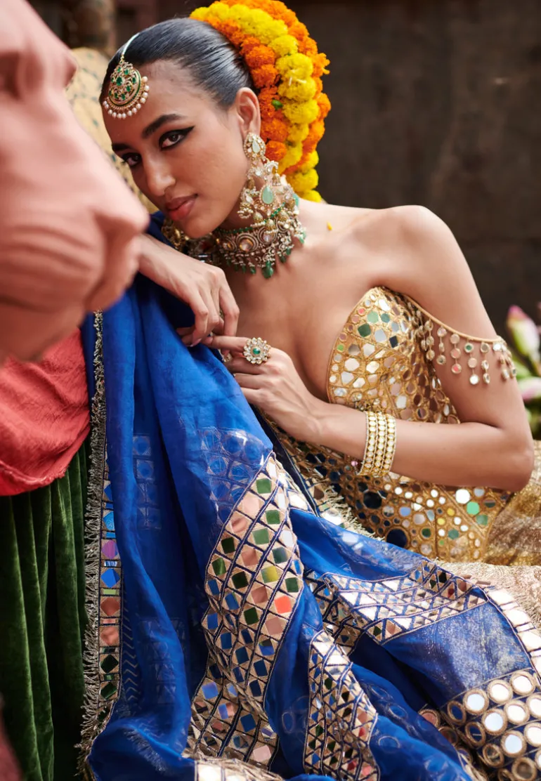 Chaandi- Sona Stripes Lampi Lehenga Set