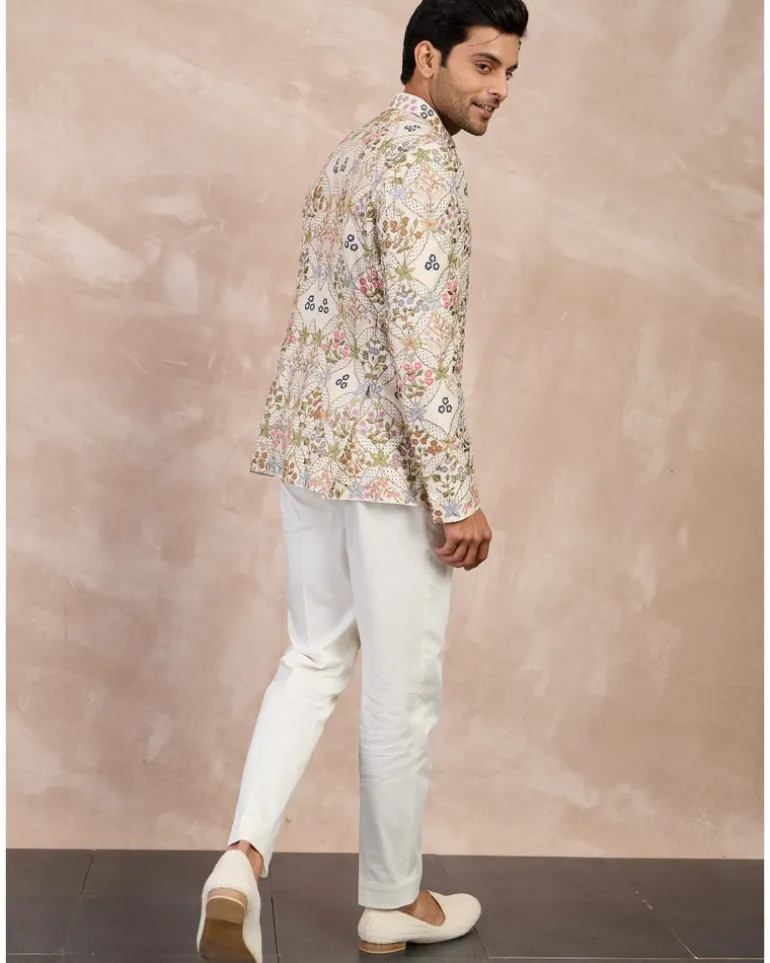 Champagne Bloom Bandhgala Set