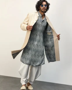 Champagne Jaal Printed Kurta Set
