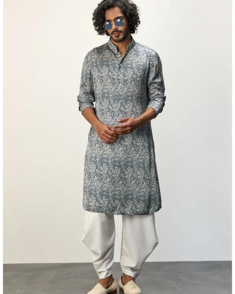 Champagne Jaal Printed Kurta Set