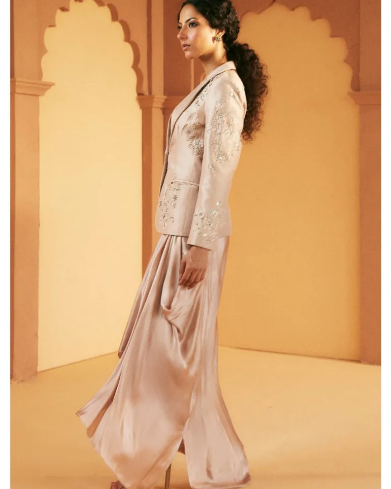 Champagne Pinched Skirt Set