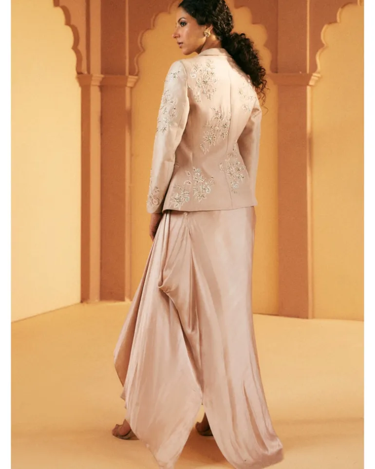 Champagne Pinched Skirt Set