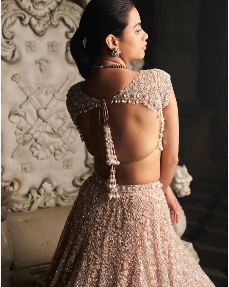 Champagne Sequin Lehenga Set