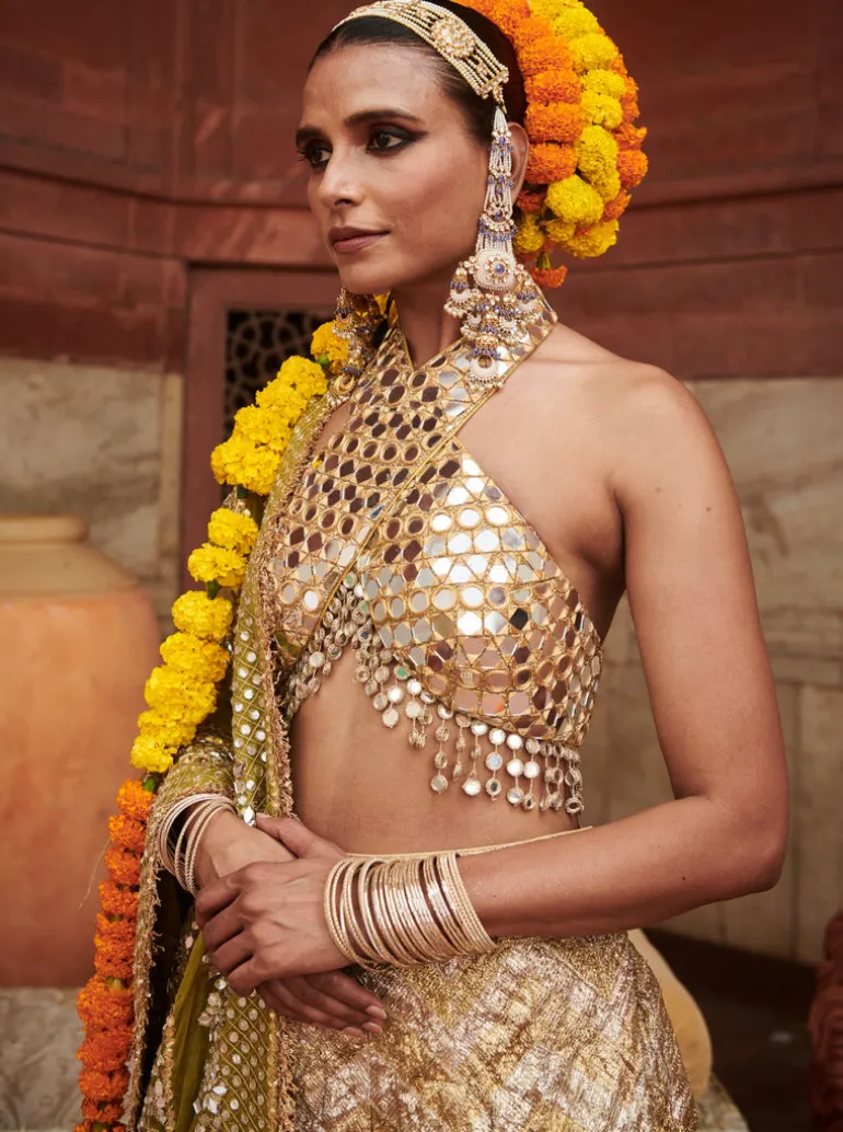 Chandi Sona Chevron Lampi Lehenga Set