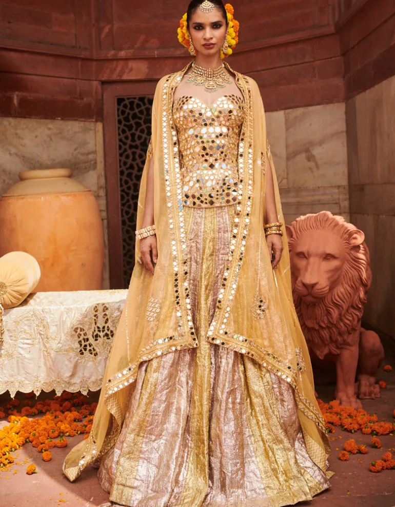 Chandi Sona Sheesh Lampi Lehenga Set