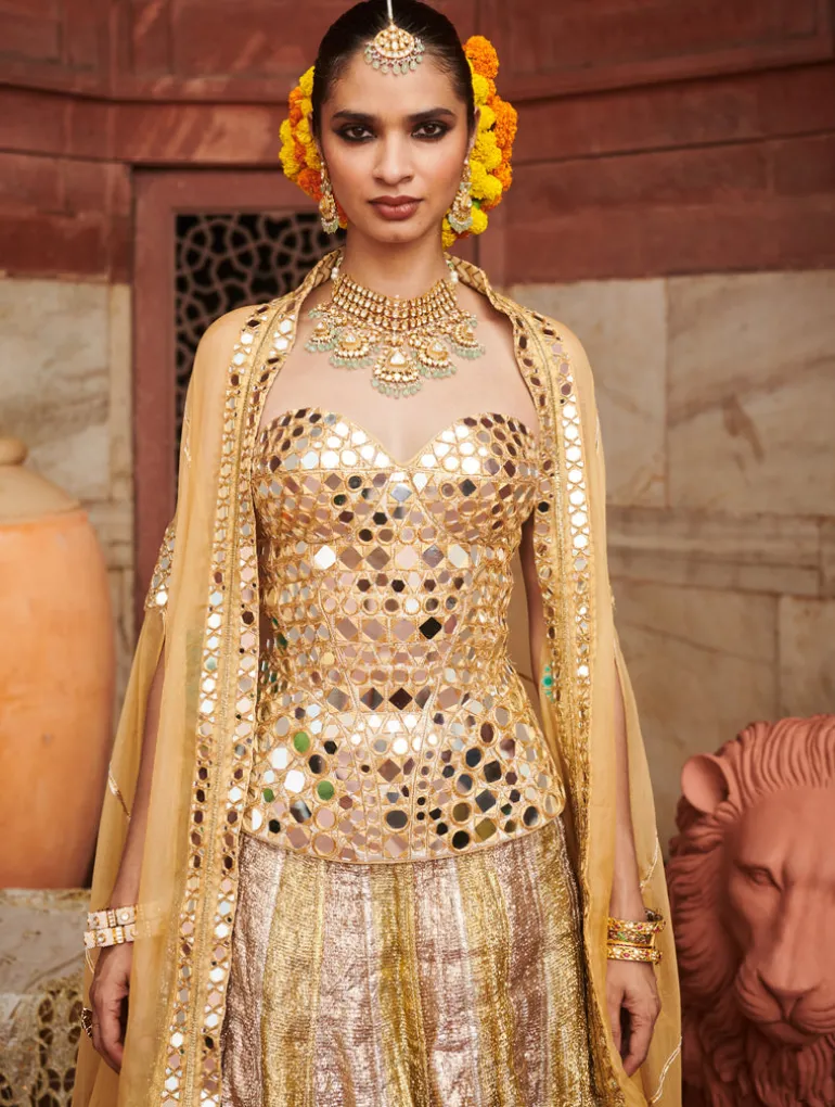 Chandi Sona Sheesh Lampi Lehenga Set