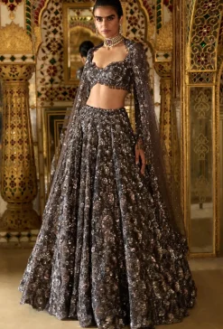 Charcoal Sequin Lehenga Set