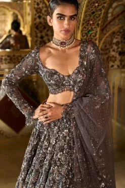 Charcoal Sequin Lehenga Set