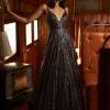 Charcoal Tonal Sequin Gown