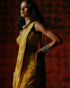 Charlotte Amber Pre Draped Sari Set