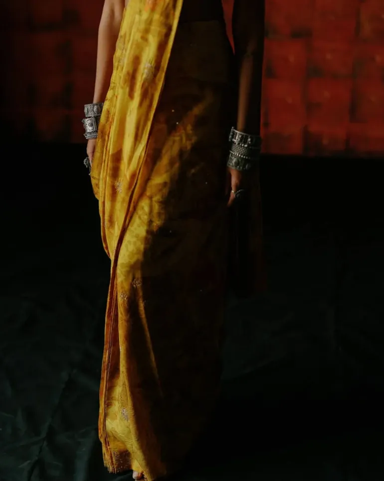 Charlotte Amber Pre Draped Sari Set