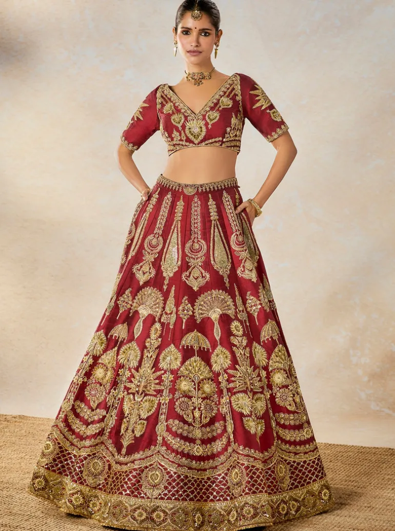 Cherry Gulab Lehenga Set
