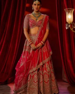 Cherry Red Arushi Lehenga Set