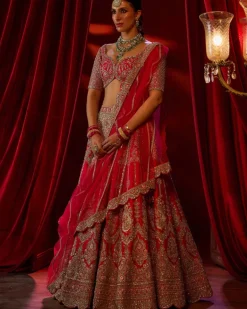 Cherry Red Arushi Lehenga Set