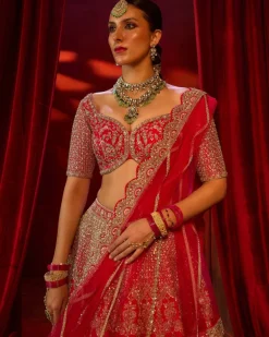 Cherry Red Arushi Lehenga Set