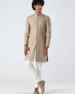 Chevron Embroidery Sherwani Set
