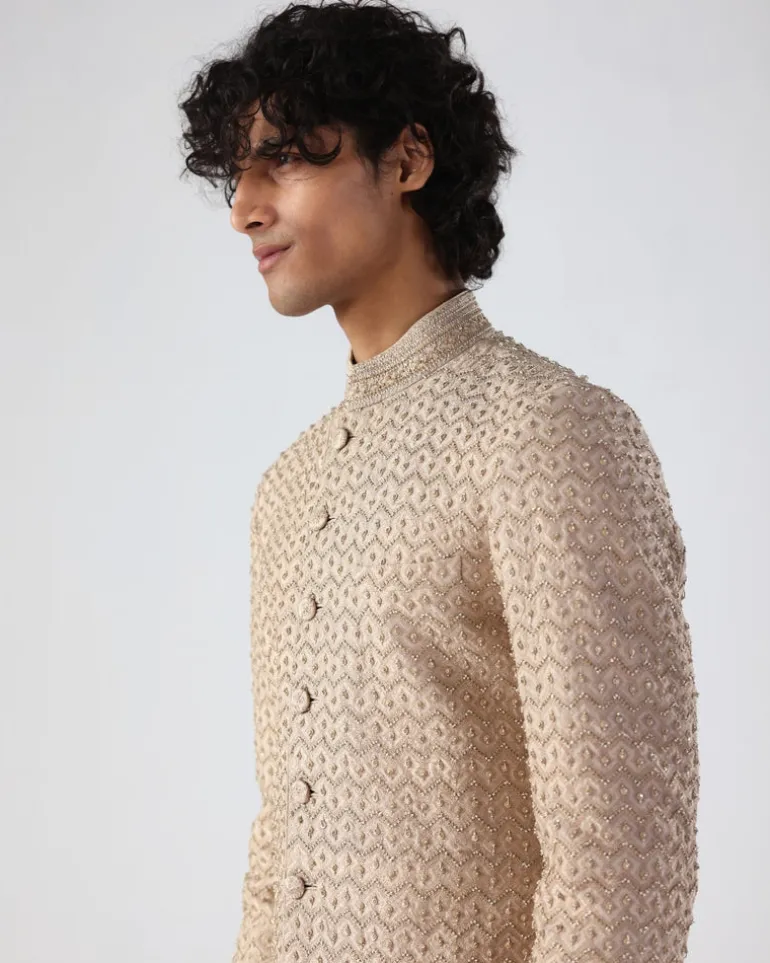 Chevron Embroidery Sherwani | Sample Sale