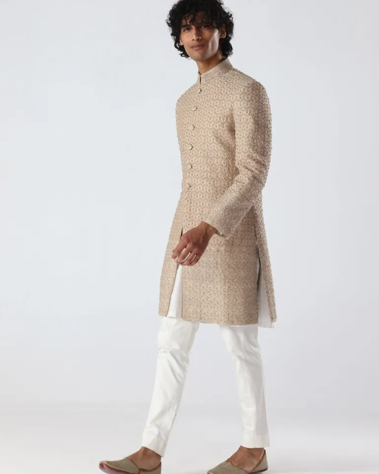 Chevron Embroidery Sherwani | Sample Sale