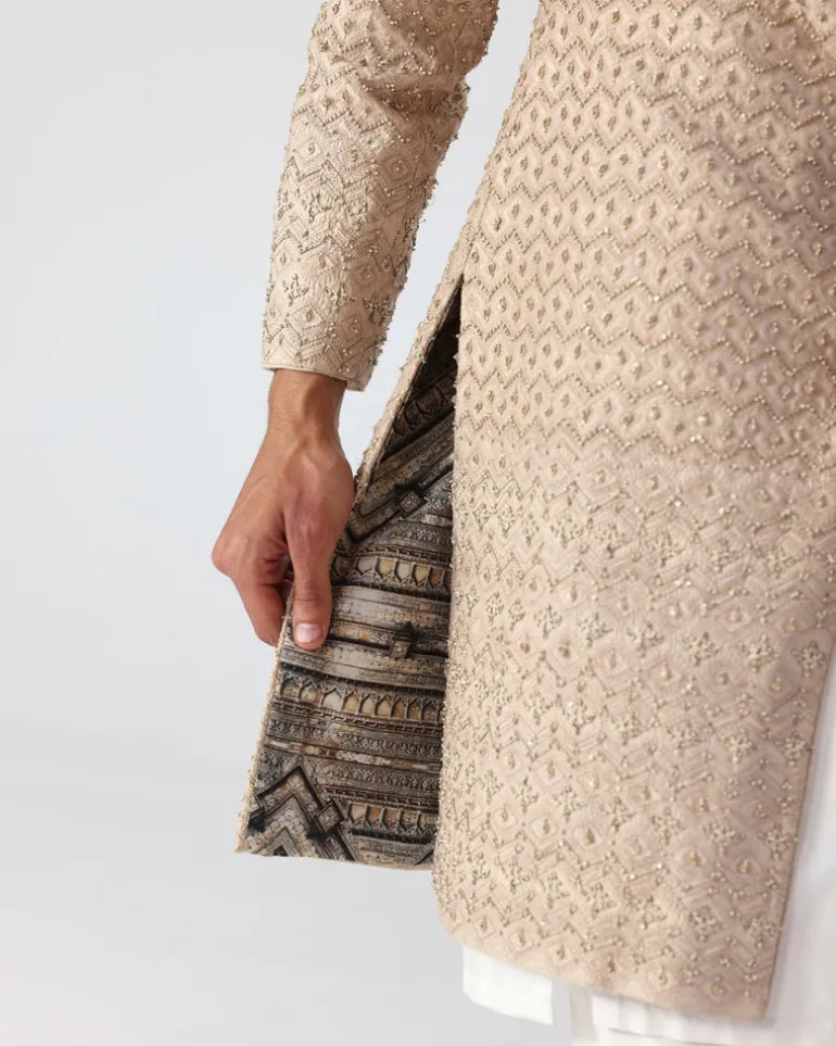 Chevron Embroidery Sherwani | Sample Sale
