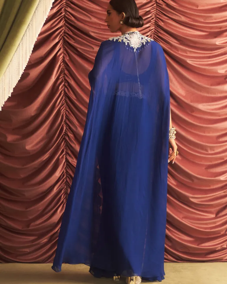 Chikni Draped Skirt & Cape Set