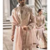 Cinnamon Rose Applique Embroidered Sherwani Set
