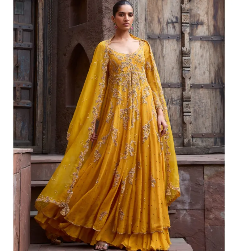 Citrine Bloom Kalidaar Suit