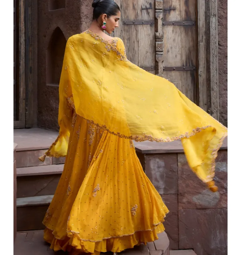 Citrine Bloom Kalidaar Suit