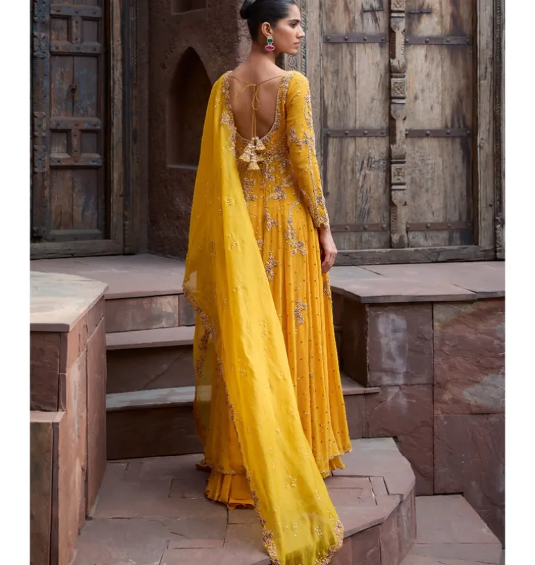 Citrine Bloom Kalidaar Suit