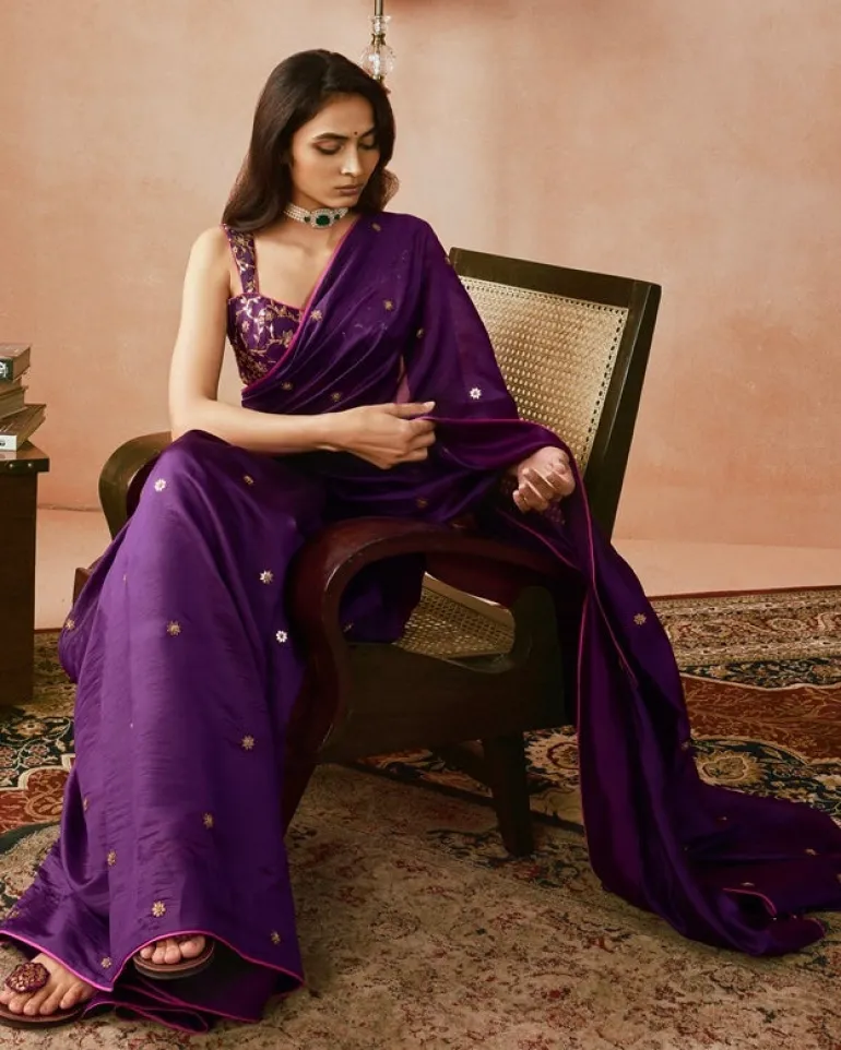 Classic Baigani Sari Set