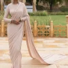 Classic Dusty Pink Embroidered Sari Set