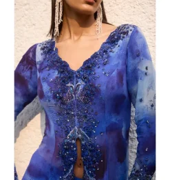 Cloud Whisper Jacket and Sharara Set