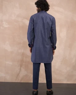 Cobalt Blue Inara Motif Foe & Sb Kurta Set