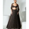 Coca Brown Beadwork Lehenga Set