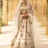 Coconut & Gold Embroidered Bridal Lehenga Set