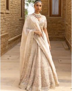 Coconut & Gold Lehenga Set