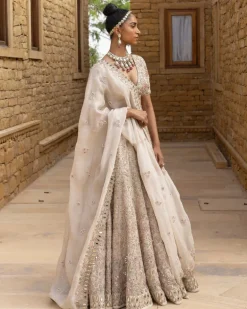 Coconut & Gold Lehenga Set