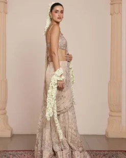 Coconut & Rose Gold Hip Hug Sari Set