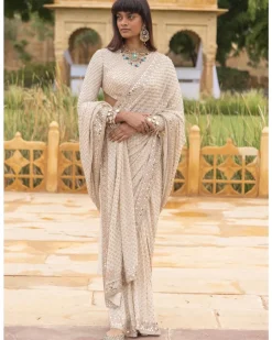 Coconut Embroidered Classic Sari Set