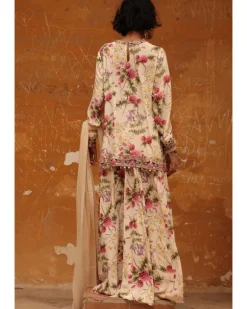 Coconut Pine Print Sharara Set