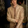 Coffee Mirror Open Sherwani Set